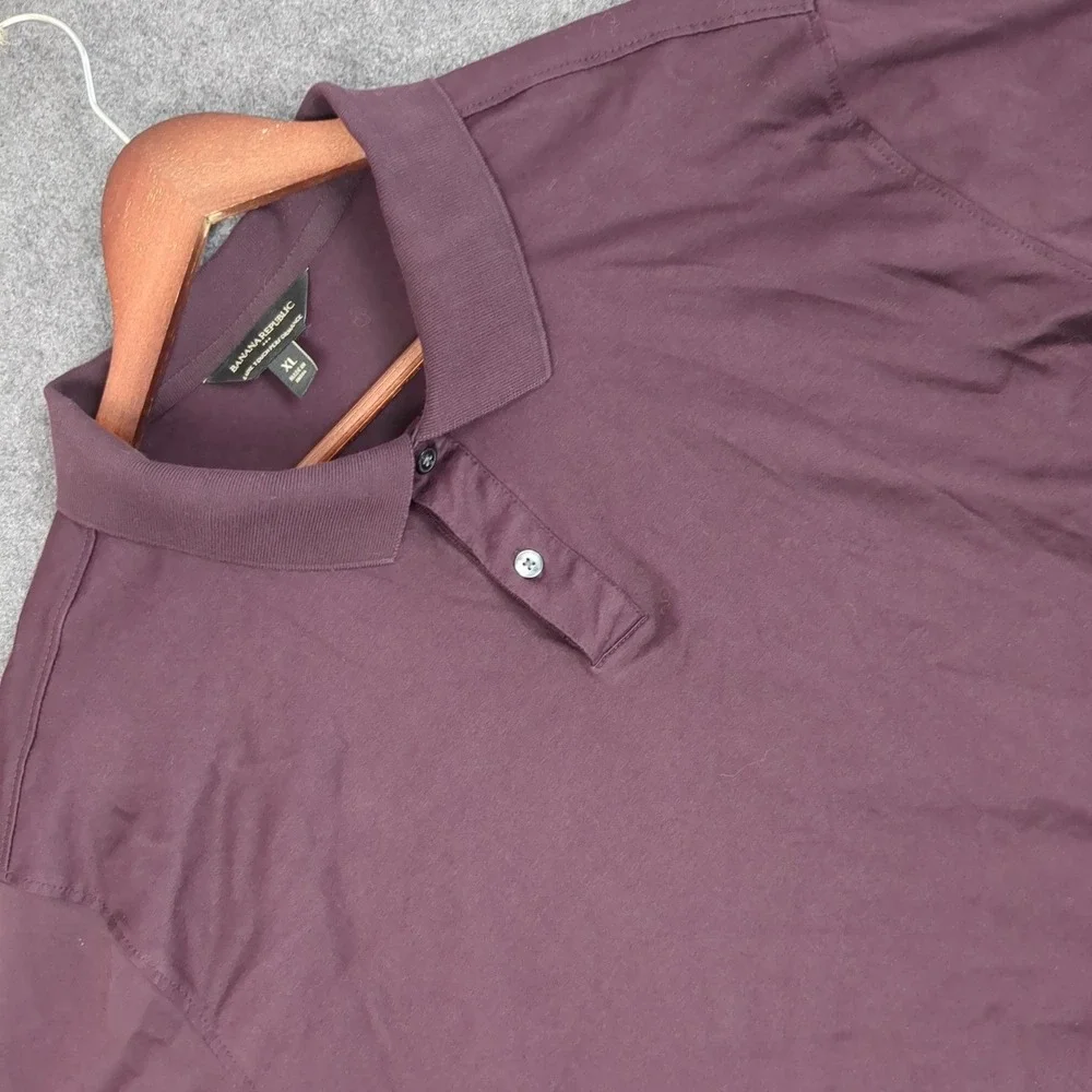Banana Republic Luxe Touch‎ Performance Polo Shirt Mens XL Plum Burgundy